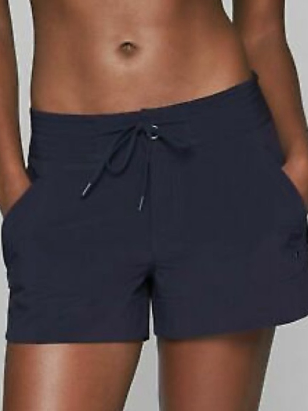 Athleta Hudson Board Shorts Navy Drawcord Quickdry Activewear Sz 12